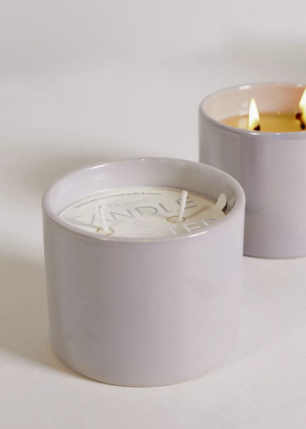 Vela Candle & Planter Grey