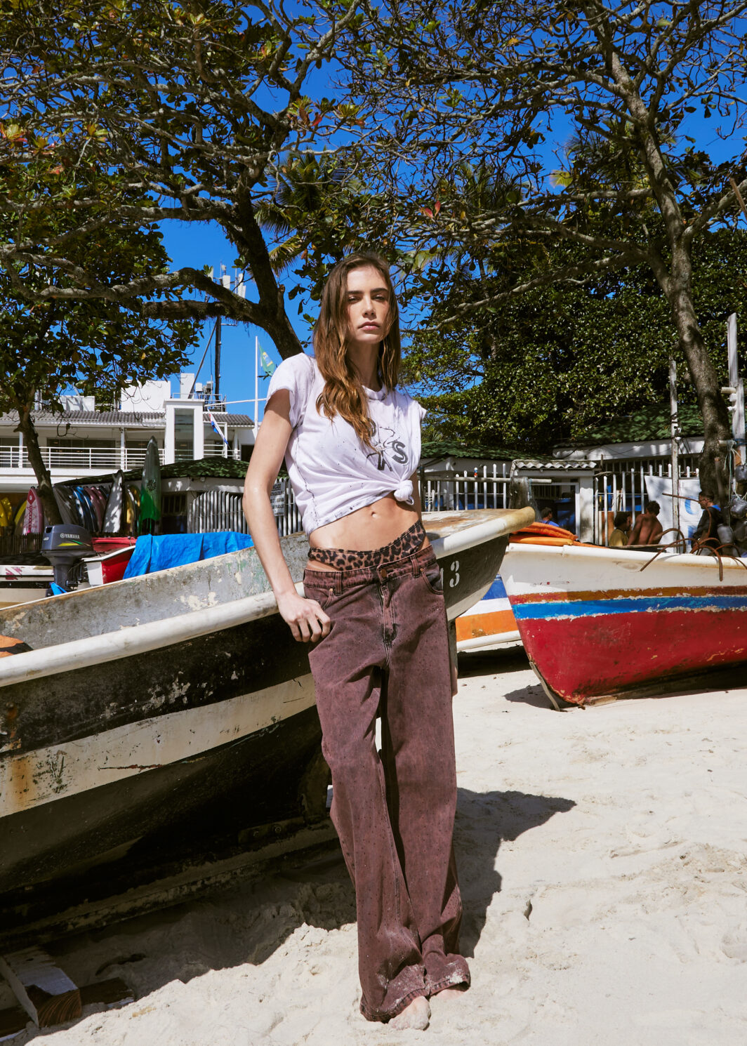 Pantalon Dad Lavado Color C/ Strass